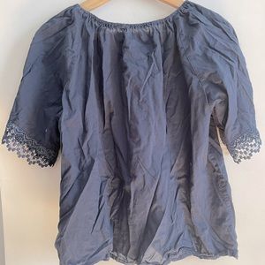 Shirt with lace accent